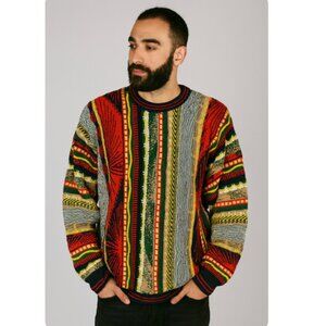 Cotton Traders VTG SZ XL Colorful 3D Print Sweater 100% Cotton